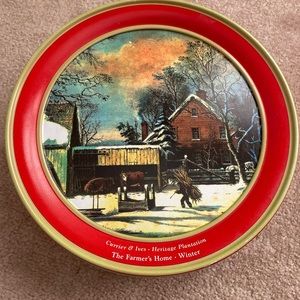 Vintage Currier & Ives Holiday container.